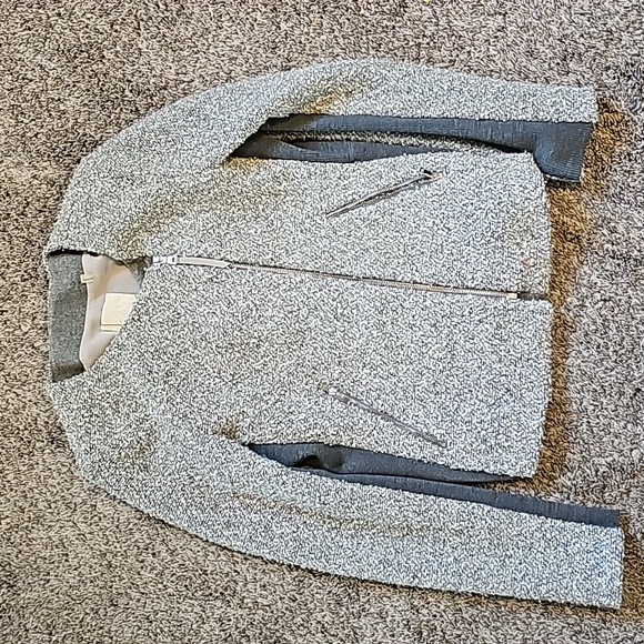 STUNNING REBECCA TAYLOR SNOWFLAKE TWEED MOTO WOOL MIX JACKET - Picture 2 of 13